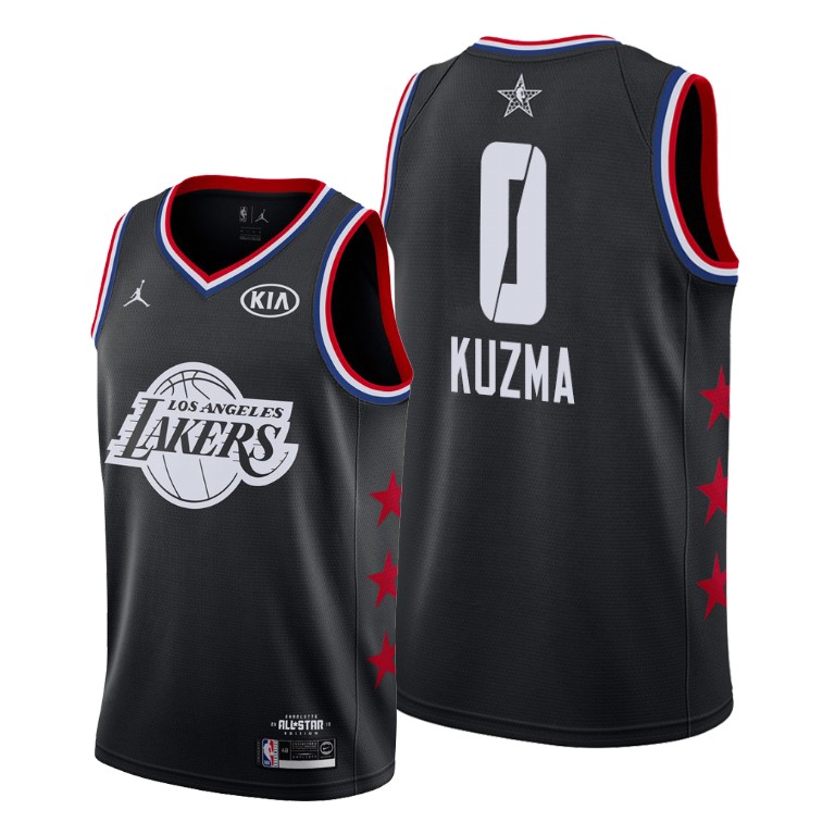 Men's Los Angeles Lakers Kyle Kuzma #0 NBA 2019 Game Finished All-Star Black Basketball Jersey VXY2583PO